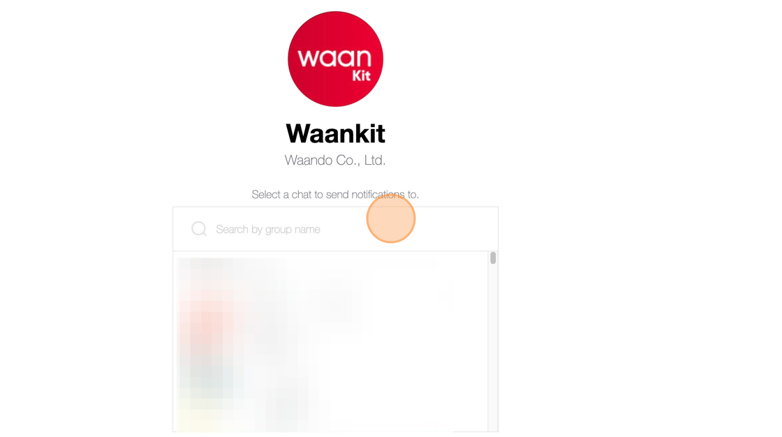 Screenshot of: พอเข้าสู่ระบบเป็นที่เรียบร้อยระบบจะพามาหน้า เลือกกลุ่มที่จะให้ระบบ   WaanKit แจ้งเตือนเข้าใปครับ